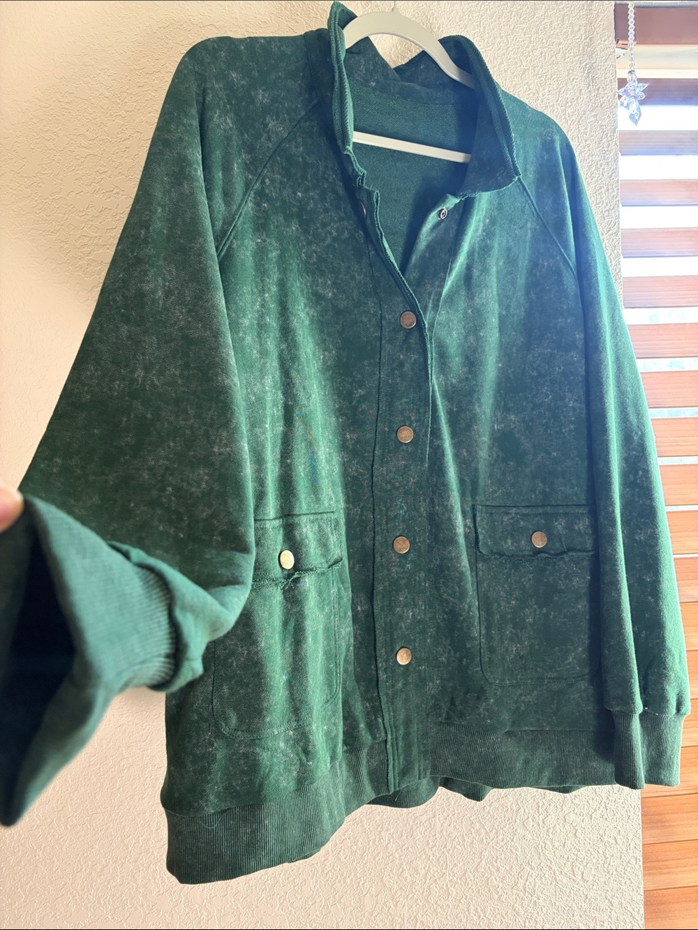 NEW Women's Forest Green Button-Front Sweater Jacket Size 2XL